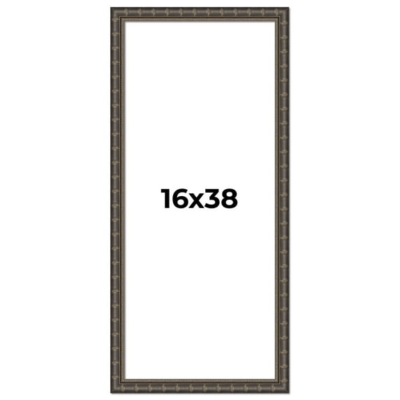 16x38 Frame Black Bamboo Solid Wood Picture Frame Width 1.5 Inches | Interior Frame Depth 0.5