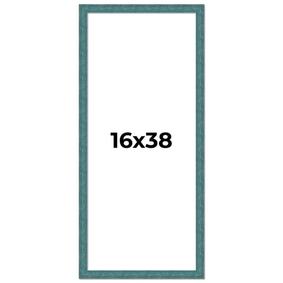 16x38 Frame Blue Rustic Barnwood Solid Wood Picture Frame Width 1.25 Inches | Interior Depth 0.5
