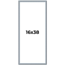 16x38 Frame Blue Scuffed Farm Board Solid Wood Picture Frame Width 0.75 Inches | Interior Depth 0.5