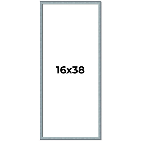 16x38 Frame Blue Scuffed Farm Board Solid Wood Picture Frame Width 0.75 Inches | Interior Depth 0.5