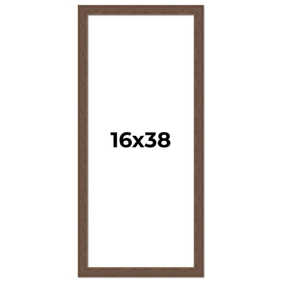 16x38 Frame Brown Farmhouse Solid Wood Picture Frame Width 1.5 Inches | Interior Frame Depth 0.5