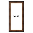thumbnail image 1 of 16x38 Frame Brown Walnut Gold Ornate Trim Solid Wood Plein Air Picture Frame | 3 Inch Moulding, 1 of 8