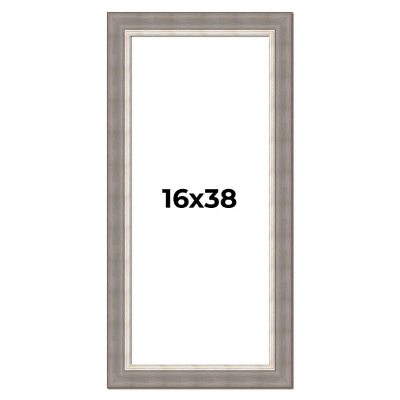 16x38 Frame Grey Real Wood Picture Frame Width 2.75 Inches | Interior Frame Depth 0.5 Inches |