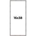 thumbnail image 1 of 16x38 Frame Silver Grey Distressed Solid Wood Picture Frame | 0.75 Inch Moulding Width | Interior, 1 of 8