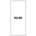 thumbnail image 1 of 16x38 Frame White Scuffed Rustic Solid Wood Picture Frame | 0.75 Inch Moulding Width| Includes UV, 1 of 8