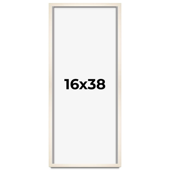16x38 Frame White Wheat Solid Wood Picture Frame | Moulding Width 0.75 Inches | Interior Depth 0.5