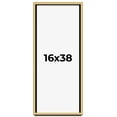 thumbnail image 1 of 16x38 Shadow Box Frame Gold | 1.375 Inches Deep Real Wood Contemporary Shadowbox Display Frame | UV, 1 of 7