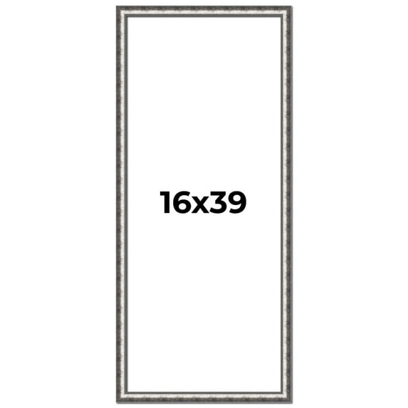 16x39 Frame Silver Real Wood Picture Frame Width 1.125 Inches | Interior Frame Depth 0.5 Inches |