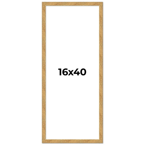 16x40 Frame Beige Real Wood Picture Frame Width 1.25 inches | Interior Frame Depth 0.5 inches |
