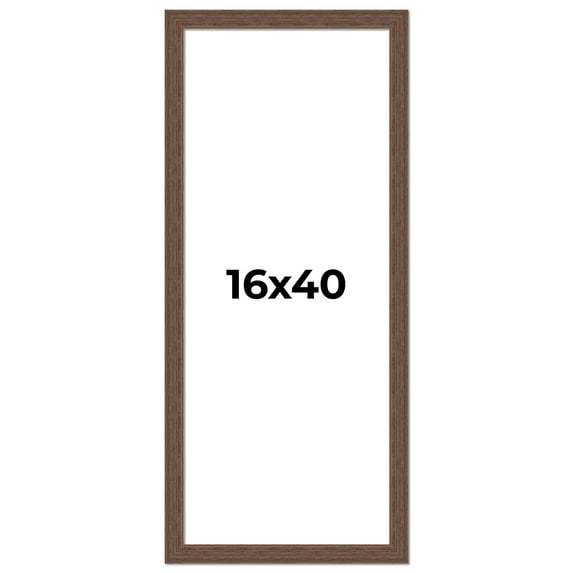16x40 Frame Brown Distressed Barnwood Picture Frame | Rustic Farmhouse Photo Frame Includes UV
