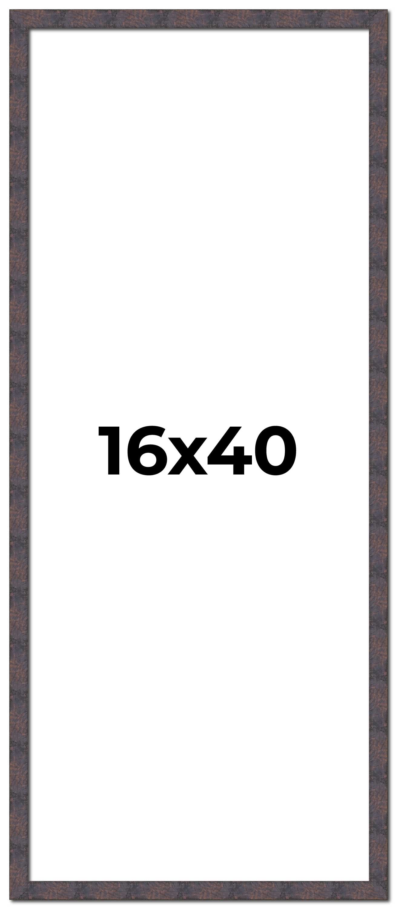 16x40 Frame Brown Rustic Lacquered Walnut Solid Wood Picture Frame ...