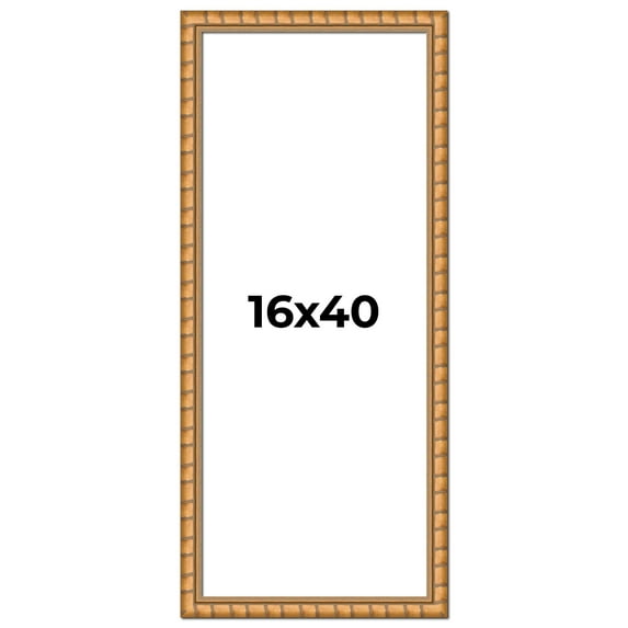 16x40 Frame Gold Real Wood Picture Frame Width 1.5 inches | Interior Frame Depth 0.5 inches |