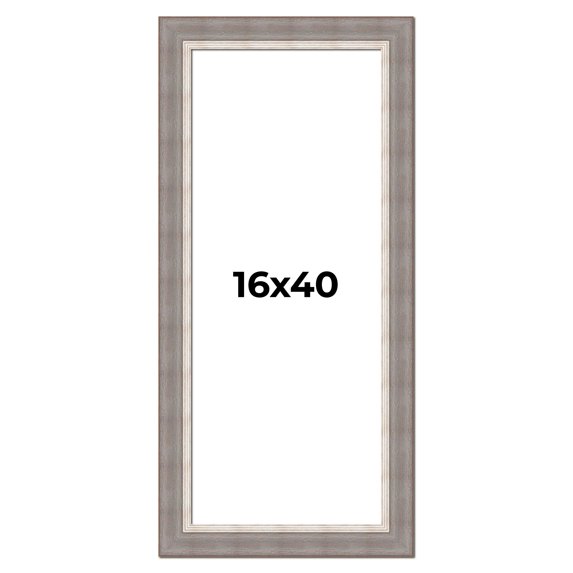 16x40 Frame Grey Real Wood Picture Frame Width 2.75 Inches | Interior Frame Depth 0.5 Inches |