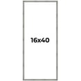 thumbnail image 1 of 16x40 Frame Silver Grey Distressed Solid Wood Picture Frame | 0.75 Inch Moulding Width | Interior, 1 of 8