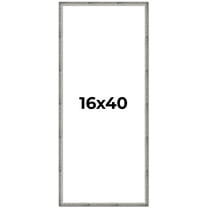 16x40 Frame Silver Grey Distressed Solid Wood Picture Frame | 0.75 Inch Moulding Width | Interior