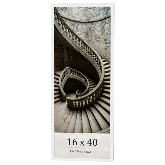 16x40 Frame White Real Wood Picture Frame Width 0.75 inches | Interior Frame Depth 0.5 inches |