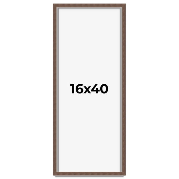16x40 Shadow Box Frame Brown | 1.125 inches Deep Real Wood Rustic Shadowbox Display Frame | UV