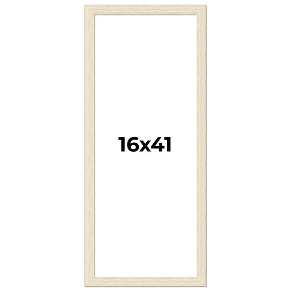 16x41 Frame White Barnwood Picture Frame Includes UV Acrylic Plexiglass, Acid Free Foam Backing