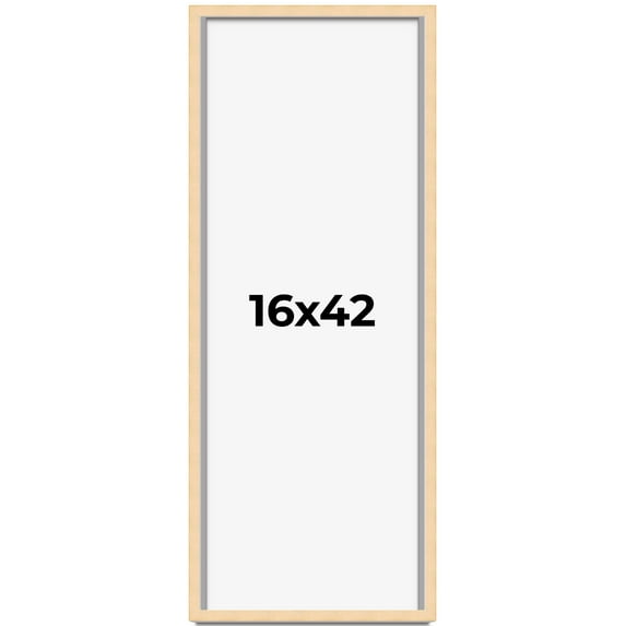 16x42 Frame Beige Real Wood Picture Frame Width 0.75 inches | Interior Frame Depth 0.5 inches |