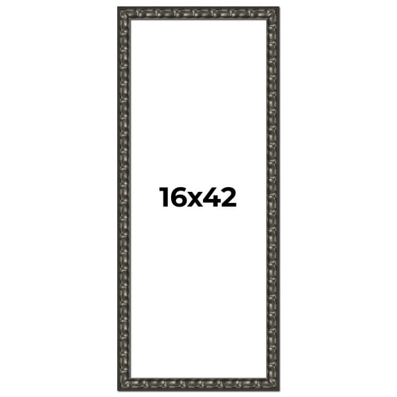16x42 Frame Black-Brown Medieval Solid Wood Picture Frame | 1.5 Inch Moulding Width | Gotham