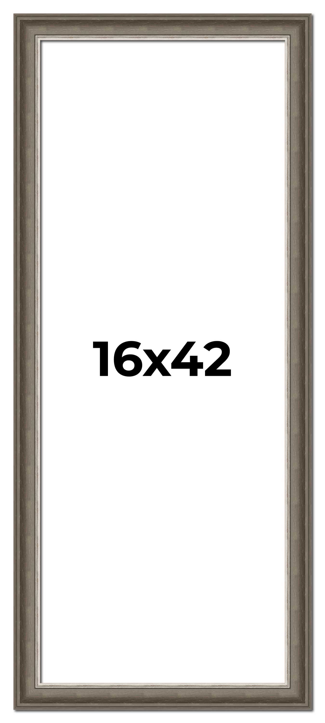16x42 Frame Brown Solid Wood Picture Frame | 1.75 Inch Moulding Width ...