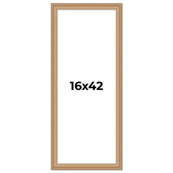 16x42 Frame Charleston Honey Brown Solid Wood Picture Frame Width 1.75 Inches | Interior Depth 0.5