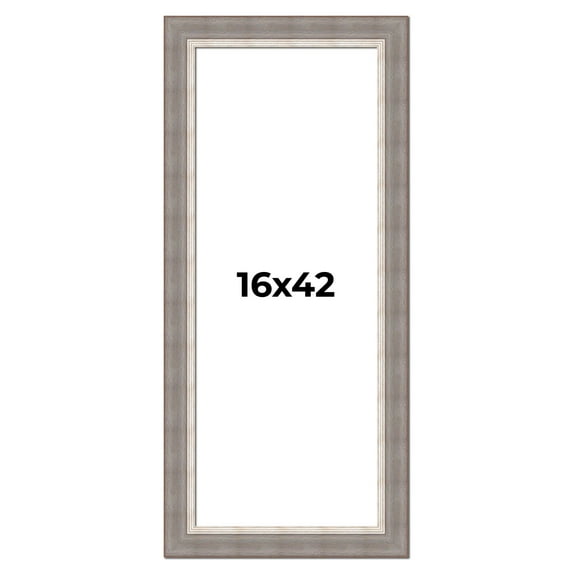 16x42 Frame Grey Real Wood Picture Frame Width 2.75 Inches | Interior Frame Depth 0.5 Inches |