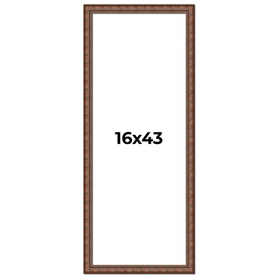 16x43 Dark Brown Bamboo Real Wood Picture Frame Width 1.5 inches | Interior Frame Depth 0.5 inches