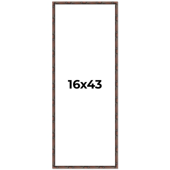 16x43 Frame Brown Bamboo with Dark Coffee/Walnut Finish | Solid Wood Picture Frame Width 0.75