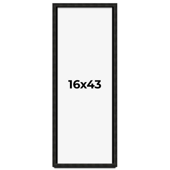 16x43 Shadow Box Black Rustic Barnwood Display Frame | 1.125 Inch Deep | 0.875 Inch Moulding Width