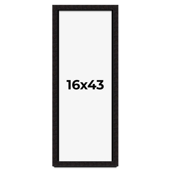 16x43 Shadow Box Black Solid Wood Display Picture Frame | 1 Inch Rabbet Depth | | 1.375 Inch