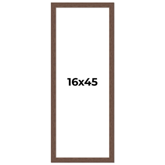 16x45 Frame Brown Distressed Barnwood Picture Frame | Rustic Farmhouse Photo Frame Includes UV