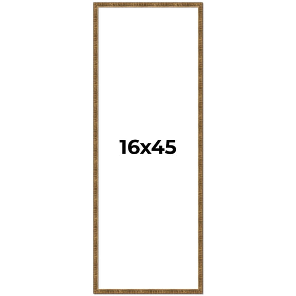16x45 Frame Gold Picture Frame - Complete Modern Photo Frame Includes UV Acrylic Shatter Guard