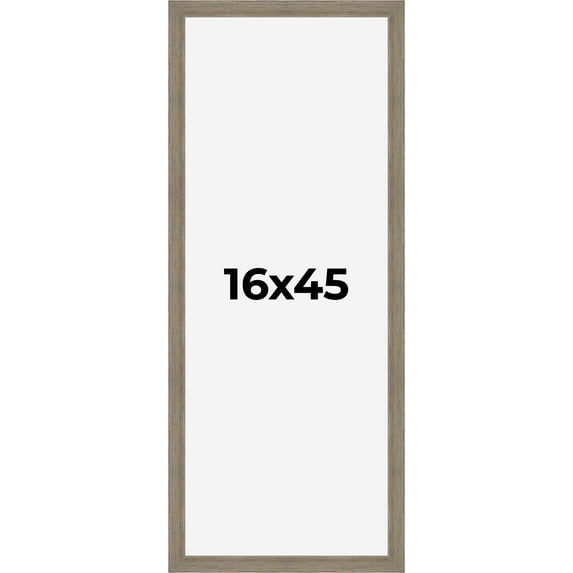 16x45 Frame Gray Barnwood Rustic Solid Wood Picture Frame | 1.5 Inch Moulding Width | Includes UV