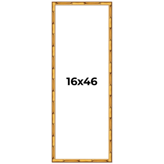 16x46 Frame Gold Bamboo Picture Frame - Complete Modern Photo Frame Includes UV Acrylic Shatter