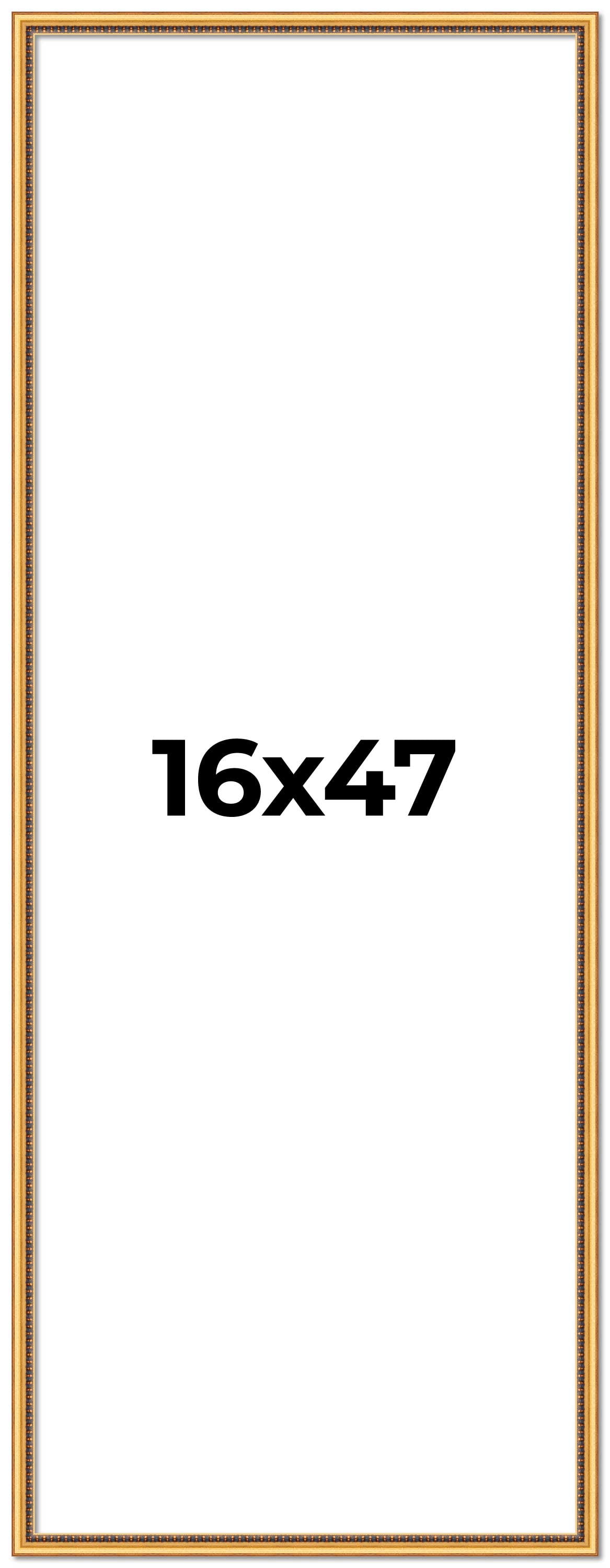 16x47 Frame Beaded Gold Solid Wood Picture Frame | 0.75 Inches Moulding ...