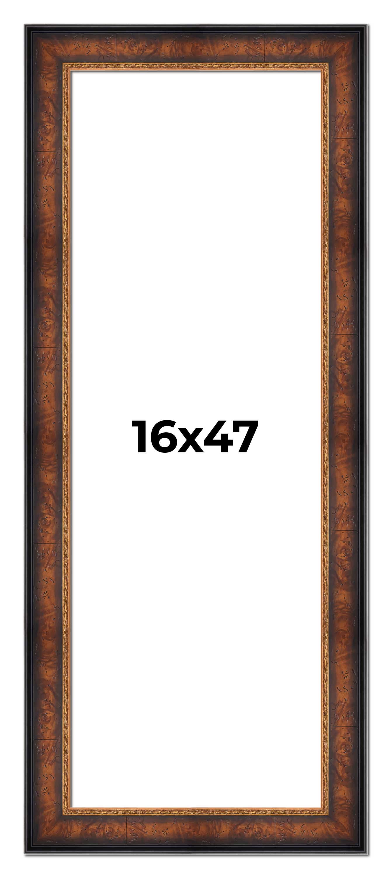 16x47 Frame Brown Walnut Gold Ornate Trim Solid Wood Plein Air Picture ...