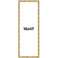 thumbnail image 1 of 16x47 Frame Gold Bamboo Solid Wood Picture Frame | 1 Inch Moulding Width | Interior Frame Depth, 1 of 8