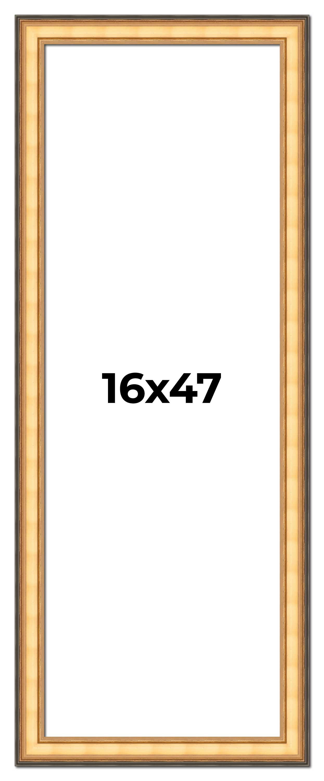 16x47 Frame Gold Plein Aire Solid Wood Picture Frame Width 2 Inches ...