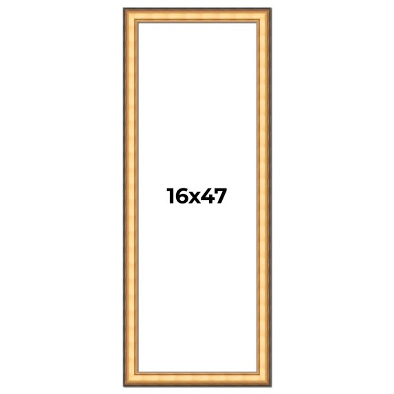 16x47 Frame Gold Plein Aire Solid Wood Picture Frame Width 2 Inches | Interior Frame Depth 0.5
