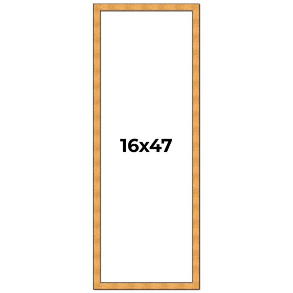 16x47 Frame Gold Rustic Solid Wood Picture Frame | 1.25 Inch Wide Moulding | Rustique Gold