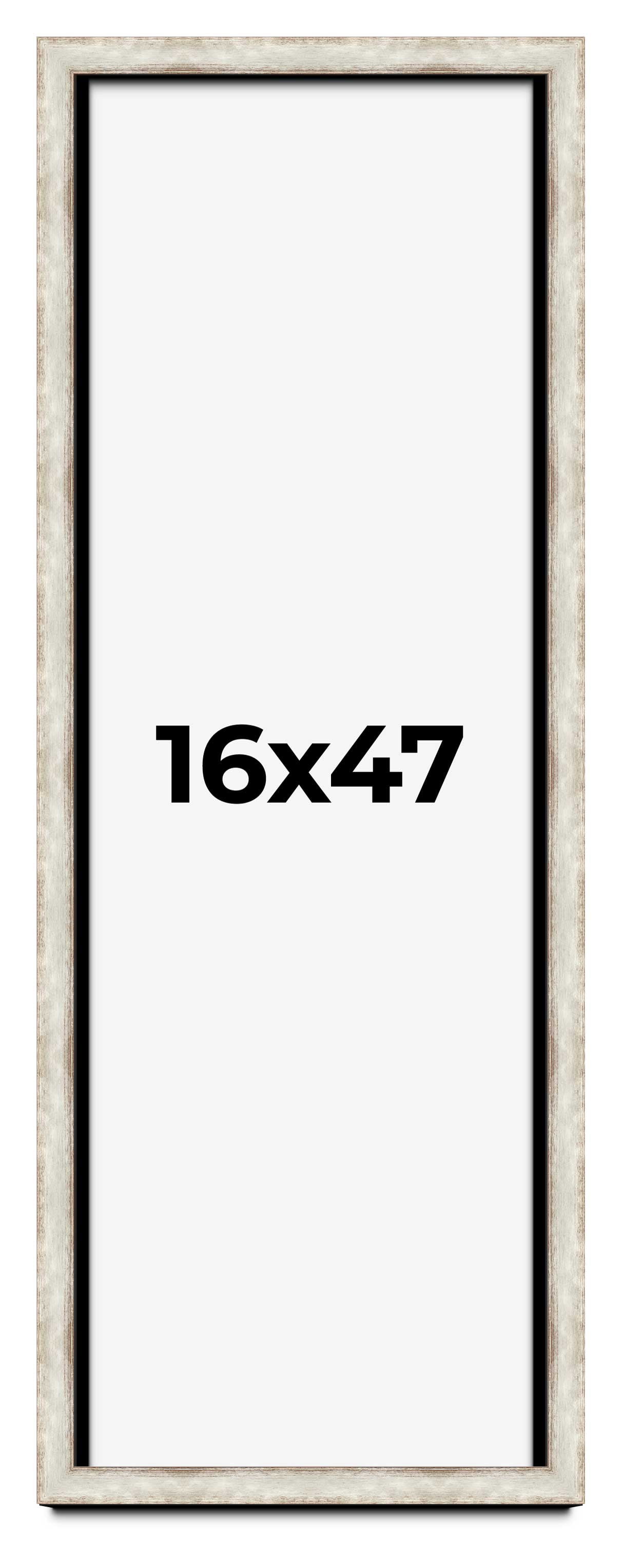 16x47 Shadow Box Frame Silver | 1.625 Inches Deep Real Wood ...