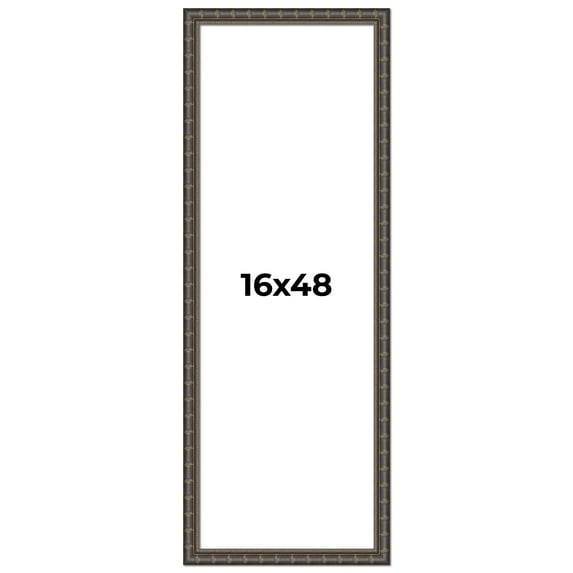 16x48 Frame Black Bamboo Solid Wood Picture Frame Width 1.5 Inches | Interior Frame Depth 0.5