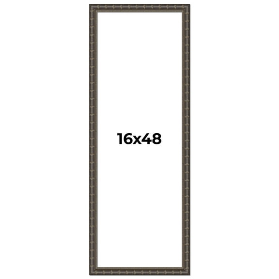 16x48 Frame Black Bamboo Solid Wood Picture Frame Width 1.5 Inches | Interior Frame Depth 0.5