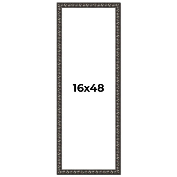 16x48 Frame Black-Brown Medieval Solid Wood Picture Frame | 1.5 Inch Moulding Width | Gotham
