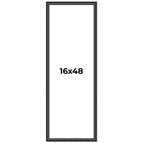 16x48 Frame Black Real Wood Picture Frame Width 1.25 inches | Interior Frame Depth 0.5 inches |