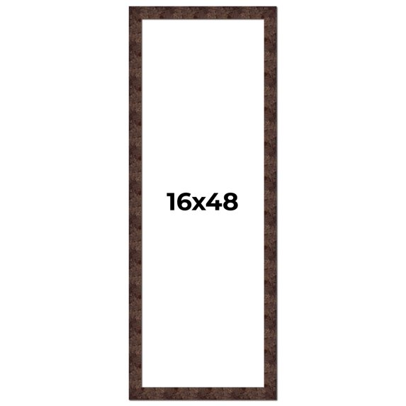 16x48 Frame Brown Burl Real Wood Picture Frame Width 1.625 Inches | Interior Frame Depth 0.5 Inches