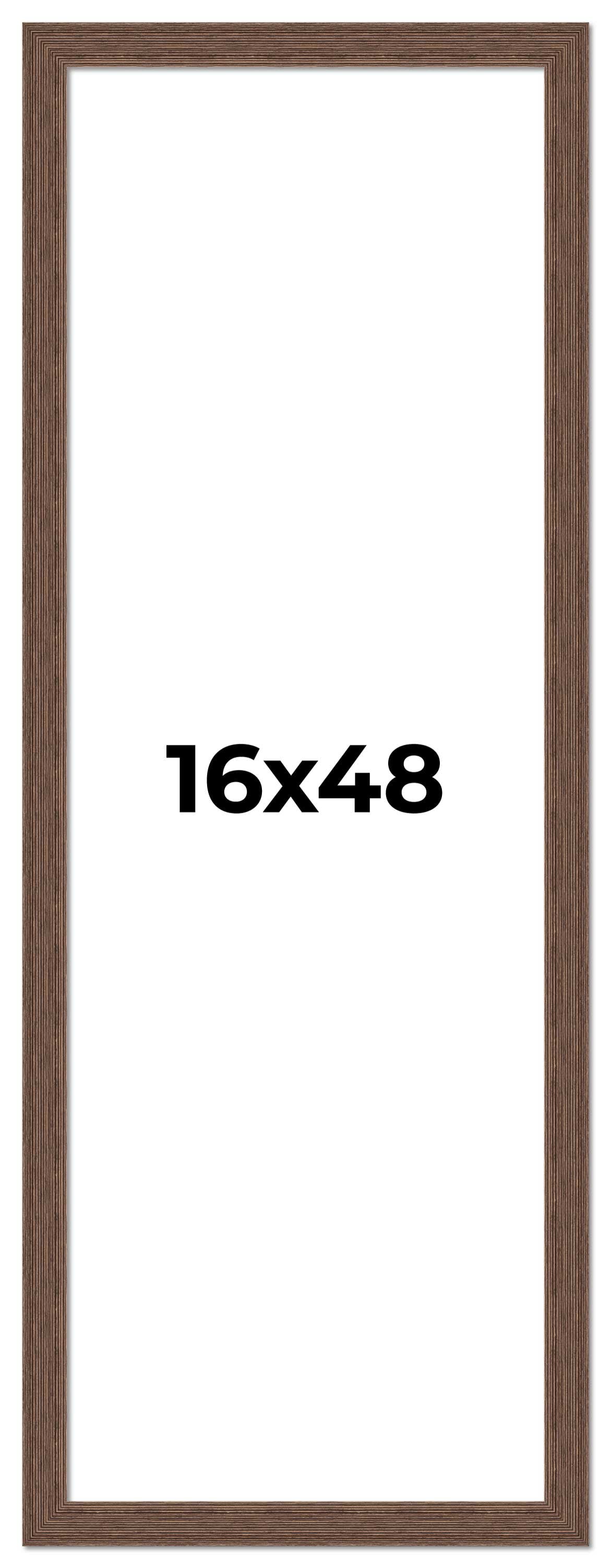 16x48 Frame Brown Farmhouse Solid Wood Picture Frame Width 1.5 Inches ...