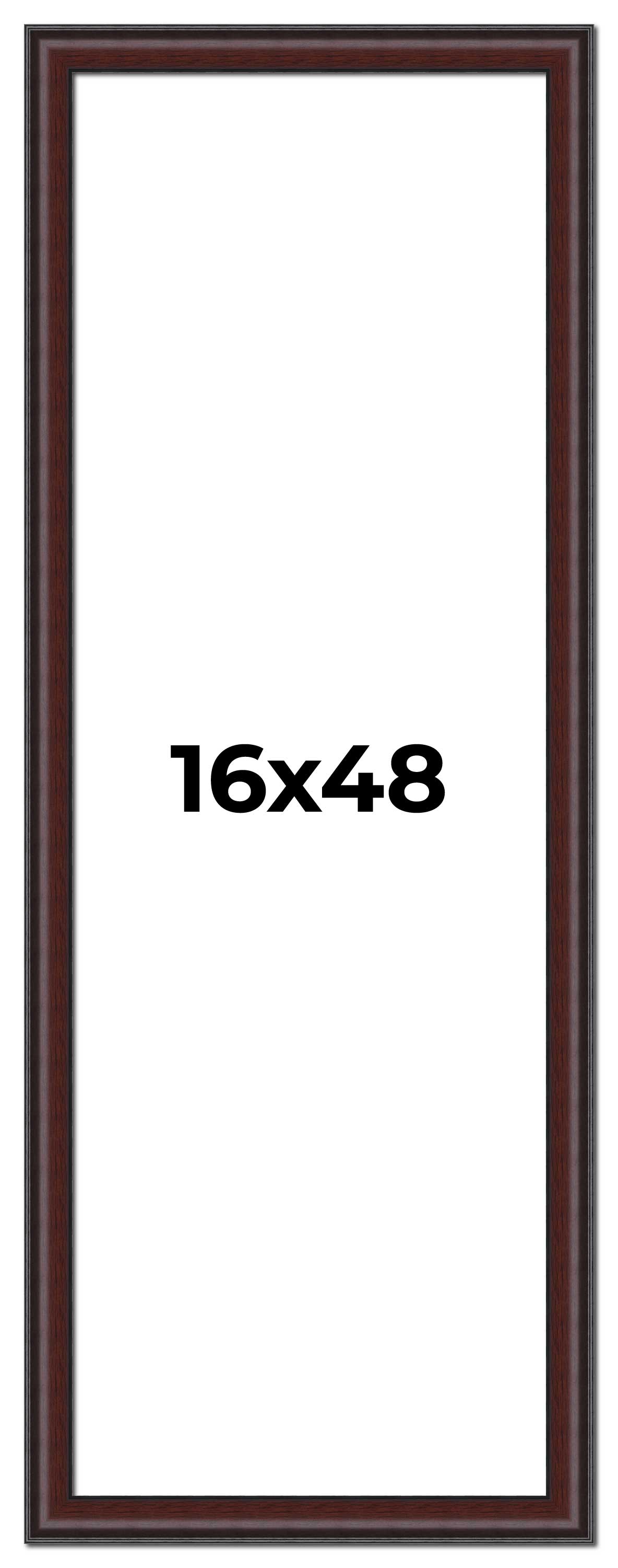 16x48 Frame Brown Round Mahogany Solid Wood Picture Frame | 1.625 Inch ...