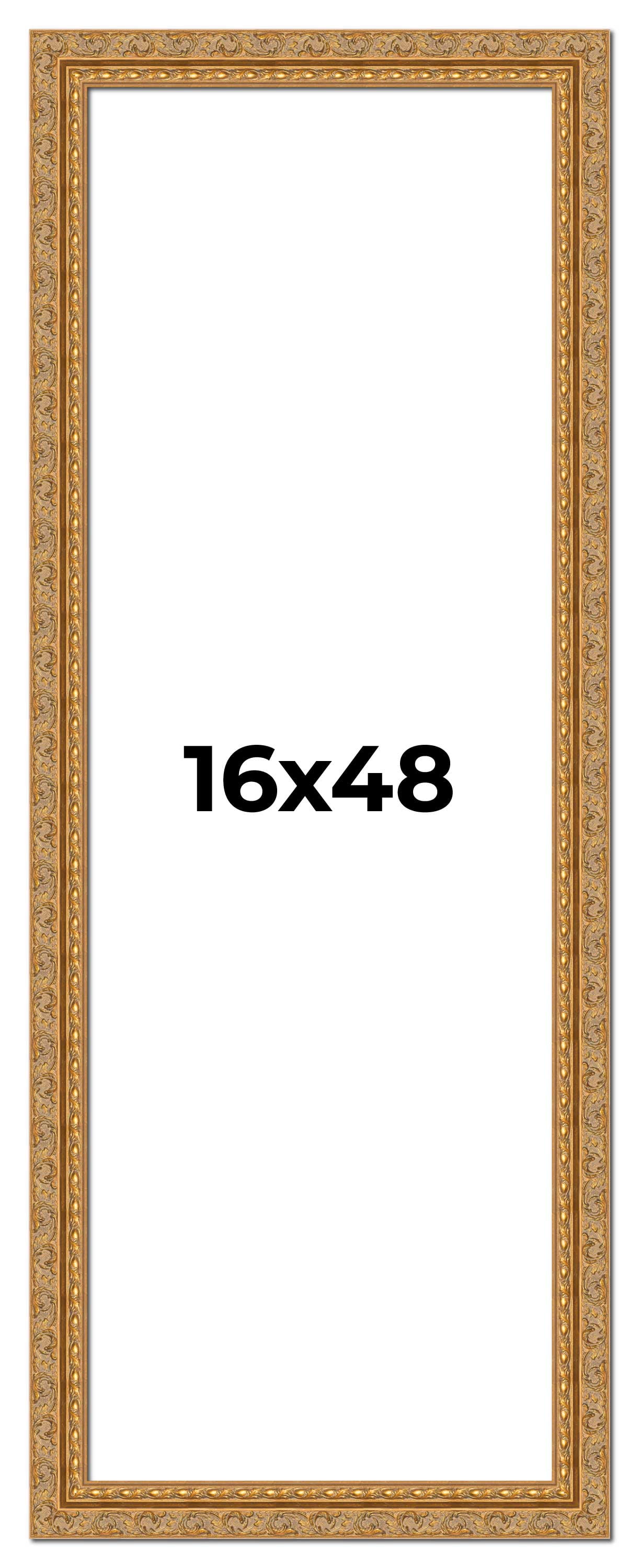 16x48 Frame Gold Ornate Solid Wood Picture Frame | 2 Inch Moulding ...
